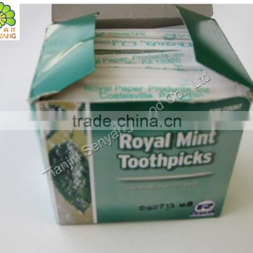 disposable double tips mint flavor wood toothpicks