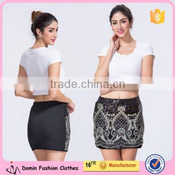 New Design Wholesale Women Clothing Manufacturer Elegant Sequin Party Skirt