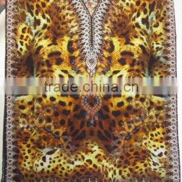 ANIMAL PRINT CAFTAN Digital print crepe 100% silk LONG kaftan tunic poncho