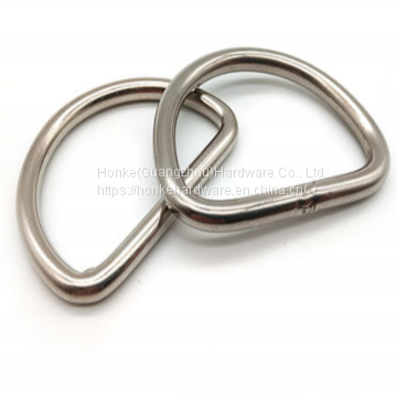 High Polished Zinc Alloy Silver Plating Welded Metal D Ring Belt Buckle For Garment / Handbags