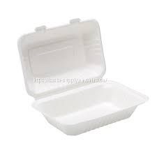 Biodegradable bagasse packaging lunch clamshell sugarcane pulp food container sugarcane lunch box sugarcane