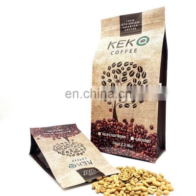 Recycle customised 12oz coffee packaging bags coffee bag with valve bolsas de cafe