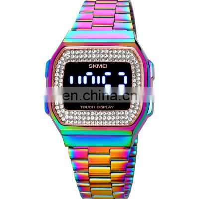 OEM Custom Wholesale SKMEI 1807 Led Digital Watches Unisex Sport Watch Stainless Steel Back Water Resistant Touch Watch