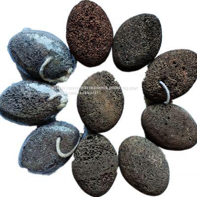 Wholesale volcanic stone double-sided grinding foot stone grinding foot tool rope wrapped oval grinding foot stone