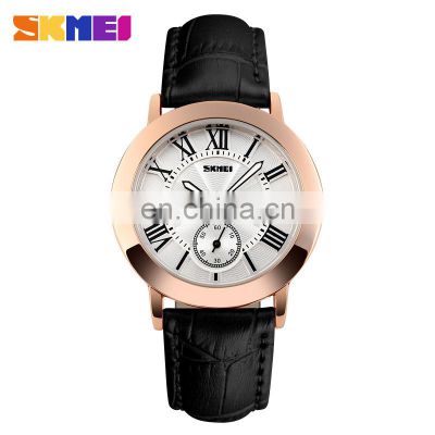 SKMEI 1083 Casual & Fashion Women Genuine Leather Band Analog Quartz Wristwatch Ladies Luxury Waterproof Chronog Gift Watches