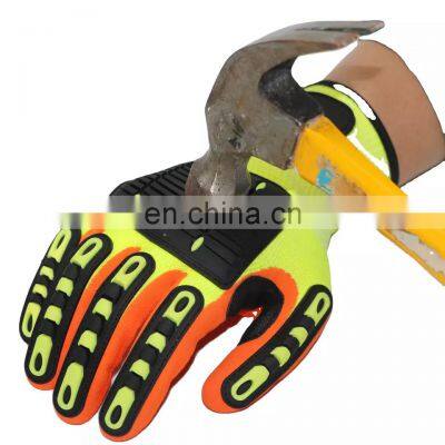 Wholesale Superior Grip Power Gas Drilling Glove Hydraulic Fracturing EN388 Work Mettens TPR Impact Glove Fast Shipping