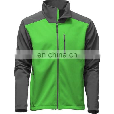 Gray with Green Softshell Outdoor Windbreaker Jacket For Men Jacket latest design super soft material