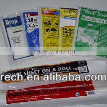 4x5m sheet plastic dust sheet,plastic sheet,heavy plastic sheet