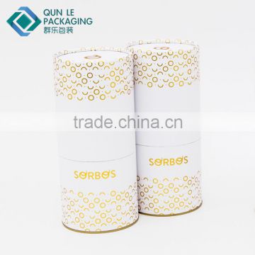 Cylinder Paper Food Packaging Box Candy Bar Packaging with Gold Stamp