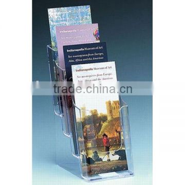 wholesale 4 tiers wall mounted acyclic brochure/pamphlet/leaflet/flyer display holder rack