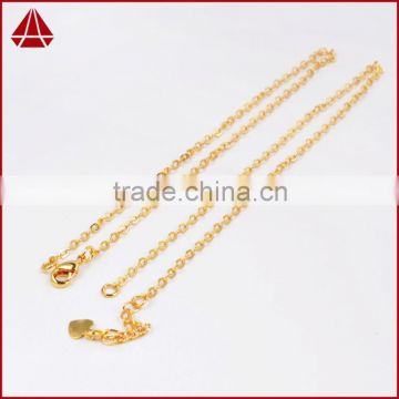 16 Inch Gold Plated Copper Finished Chain For Connector Necklace Jewelry Finding Golden Flat Cable Chain With Losbter Clasp                        
                                                Quality Choice