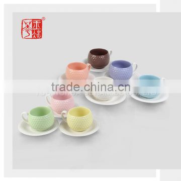 Wholesale European Style Simple Ceramic Coffee Cups and Saucer Sets Hot Sale