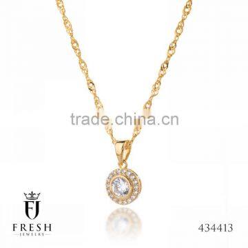 Fashion Gold Plated Necklace - 434413, Wholesale Gold Plated Jewellery, Gold Plated Jewellery Manufacturer, CZ Cubic Zircon AAA