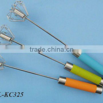 Rotating Whisk with rubble coating handle