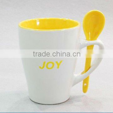 Ceramic Mug with Spoon. Gift Mug