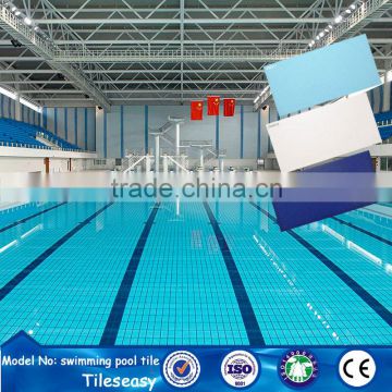 Olympic standard glazed blue swimming pool ceramic tiles for sale