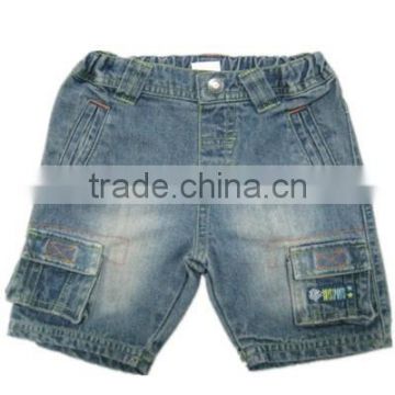 latest design kids shorts with two big pockets summer washed baby boy jeans