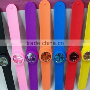 candy color adult silicone slap watch ( logo available on dial)