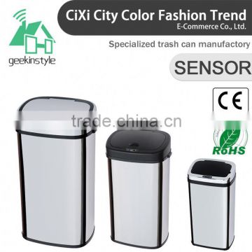 8 10 13 Gallon Infrared Touchless Dustbin Stainless Steel Waste bin eco-friendly sensitive garbage can SD-007