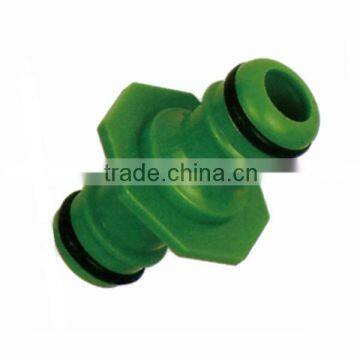 Plastic 2-way quick connect hose coupling