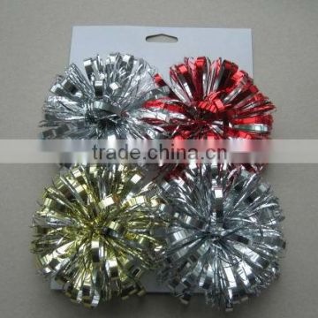 HOT SALE 4PK 3.5" Decorative Pre-made Foil PVC Gift Wrapping Sticker Fountain Bow
