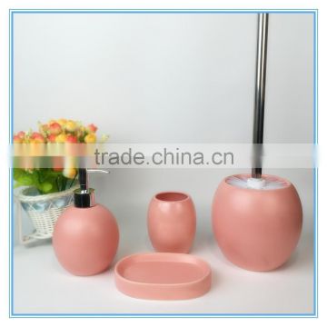 4pcs round ceramic bathroom accessories