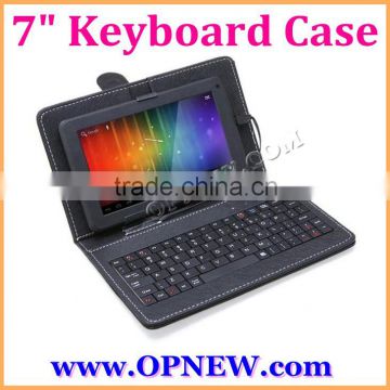 Factory Original PU Keyboard Case for 7 inch Android Tablet PC Leather Case with Stand USB/Mini USB/MicroOPNEW