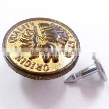 High quality shank button with a nail
