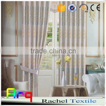 Leave pattern 100% blackout flocked fabrics for curtain/ sofa/cushion- silk like polyester material