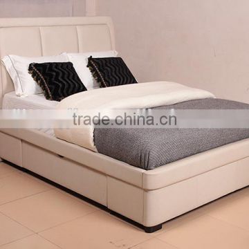 Modern Comfortable White Fabric PVC Soft Bed for Bedroom Furniture