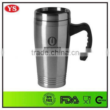 16oz custom non-spill coffee thermos stainless steel travel mug with handle