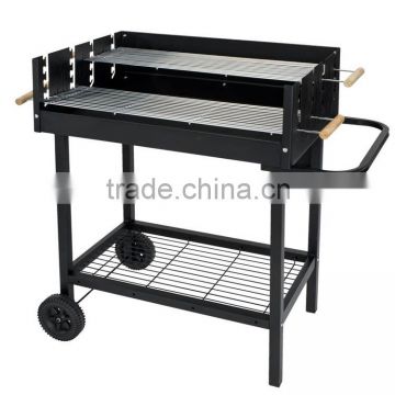 Commercial brazilian barbecue grill with long handle