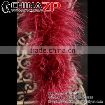 NO.1 Supplier CHINAZP Factory Bulk Sale Cheap Dyed Burgundy Turkey Marabou Feathers Plumage Scarf Boa for Wedding Decoration