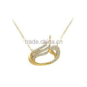 14K Solid Gold Vav Charm Islamic Necklace