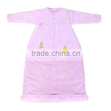 cotton anti kicking quilt Infant child sleeping bag for fall and winter detachable fillings pink style
