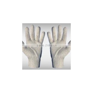 7 gauge natural white cotton knitted working gloves -600 grams
