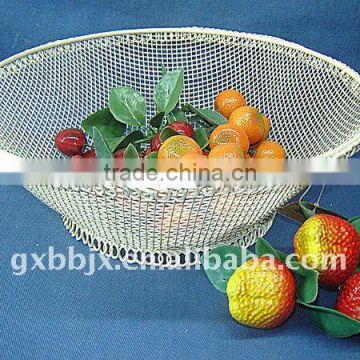 White wire home storage fruit basket