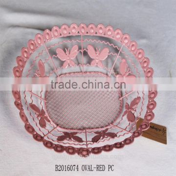 Metal wire fruit plate with butterfly lines