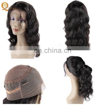 Best Short Wigs Black Women Indian Virgin Hair Body Wave Cheap Human 360 Lace Band Wig