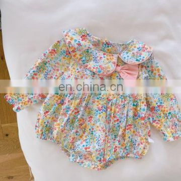 Baby Floral Ethnic Bowknot Western Style Long Sleeve Climb