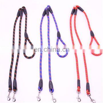 China pet supplier nylon 2 double dog leash for wholesale
