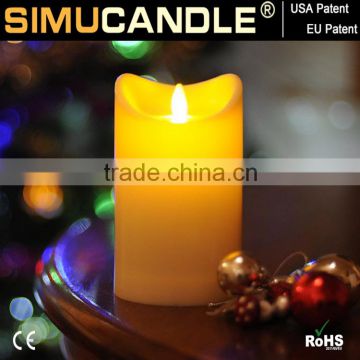 Home Decoration Flameless LED Real Wax Candle with Moving Flame, with USA and EU Patent