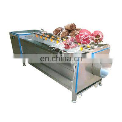 Industrial cyclic hydrodynamic high pressure fruits washers automatic brush roller root vegetable washing machine