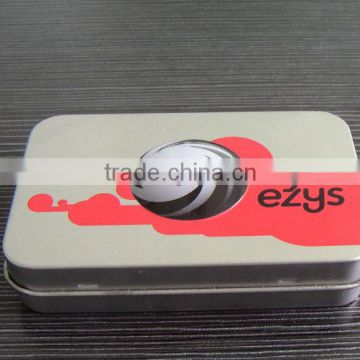 logo embossed small hinged candy box/cigarette tin packaging box
