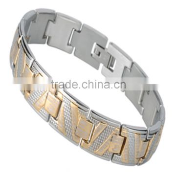 Gold color stainless steel bracelets mens jewelry
