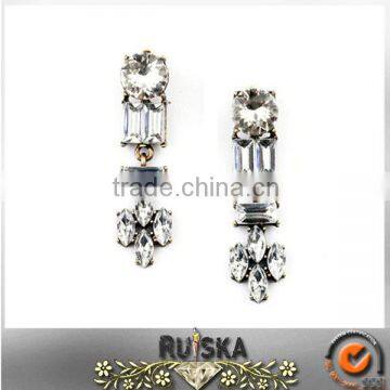 ANCIENT ALLOY EARRINGS,STUDDED RHINESTONE EARRINGS