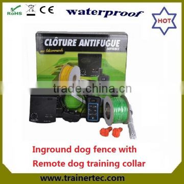 Waterproof and rechargeable e-fence & 300m remote dog training collar
