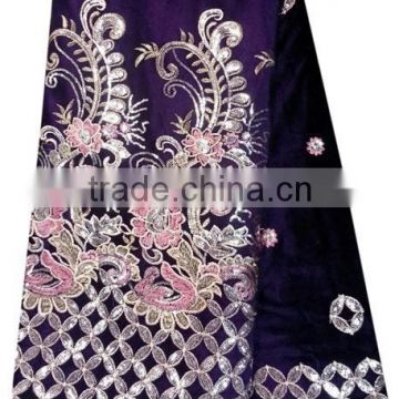rv2-8 purple african velvet lace fabric