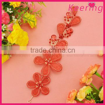 2015 New design red beads wedding bridal hair accessories WHD-002