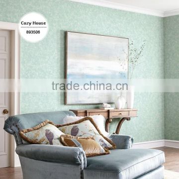 affordable printed silk wallpaper, mint green modern textured wall covering for bedroom , washable wall decor pattern